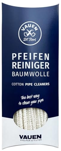 VAUEN Baumwoll Pfeifen Reiniger - 1 x 80er Packung Basteln Plüsch biegsam neutral Weiss von VAUEN