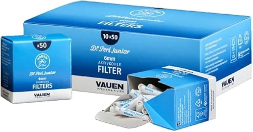 VAUEN Dr. Perl 6mm Filter - Aktivkohlefilter 1 x 50 Filter Dreher Tips von VAUEN