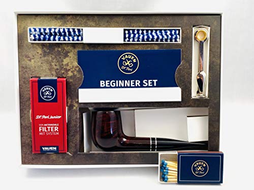 VAUEN Pfeife Beginner (Intro) 2 Starter Set - gerade hell braun von VAUEN
