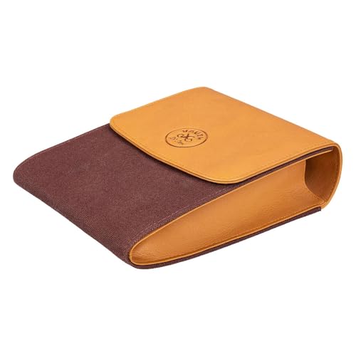 VAUEN Pfeifentasche Easy (641), Brown (Leder mit braunem Canvas), Magnetverschluss von VAUEN