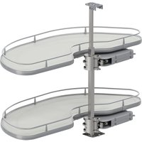Karussell Eckschrank Cornerstone Maxx Set Planero - Schrankauszug Küche - moderner Organizer für den Eckschrank, kb 1000mm fb 500mm links, Stahl/Holz von VAUTH-SAGEL