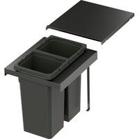 VS ENVI Flex Pro Abfalltrennsystem KB 400 mm 2 x 12,5 Liter Lava von VAUTH-SAGEL