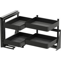 Vs Cor Fold Eckschrank Auszug links Planero - Set für Küchenunterschränke mit kb 900mm - Korbablage aus Holz mit Stahlblechumrandung, lava von VAUTH-SAGEL