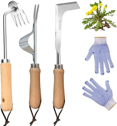 Unkraut Entferner Gerät Edelstahl, Unkrautjäter Verbesserte Gartenarbeit Hand Unkrautstecher，Entwurzelungswerkzeug,Handjätgerät,Wurzeljäter,Gartenwerkzeug Unkrautstecher von VAVCASE
