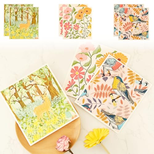 12 Stück Küchentücher,Reinigungstücher aus Baumwolle,Wiederverwendbar Geschirrtuch mit Pflanzentier Print für Schüssel,Wasserabsorbierend Geschirrtücher,Doppelseitiges Design,Spülmaschinenfest(Stil 1) 12 Stück Küchentücher,Reinigungstücher aus Baumwolle,Wiederverwendbar Geschirrtuch mit Pflanzentier Print für Schüssel,Wasserabsorbierend Geschirrtücher,Doppelseitiges Design,Spülmaschinenfest(Stil 1) von VAVPUP