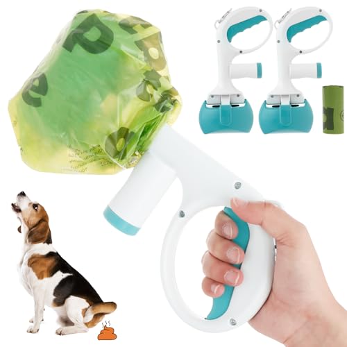 2 Stück Hundekotschaufel,28 * 10cm,Hundekotsammler aus Kunststoff, Kinderfreundlich,Tragbar Leicht und Langlebigem Hundekotgreifer für Rasen im Freien Gras und Kies für Hunde und Katzen(grün) von VAVPUP