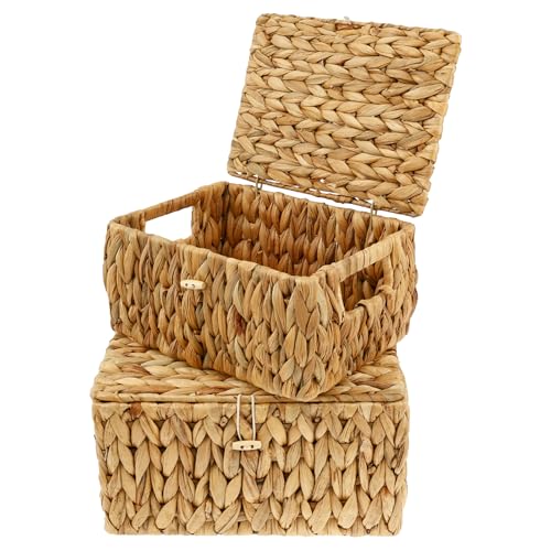 2 Stück Kabelboxen,Handgefertigte Kabelbox,Kabel Organizer mit Griff, Vielseitig einsetzbar Kabelaufbewahrung,TV Kabelmanagement Box für Schreibtisch,Boden,Büro,Zuhause(A) von VAVPUP