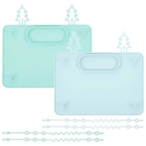 2 Stück Silikon Platzsets Kinder,Baby Silikon Tischsets mit Saugnapf, rutschfeste Platzdeckchen,Tragbare Knetunterlage mit Dehnbar Silikonseil,für den Esstisch,Spülmaschinenfest(2pcs) von VAVPUP