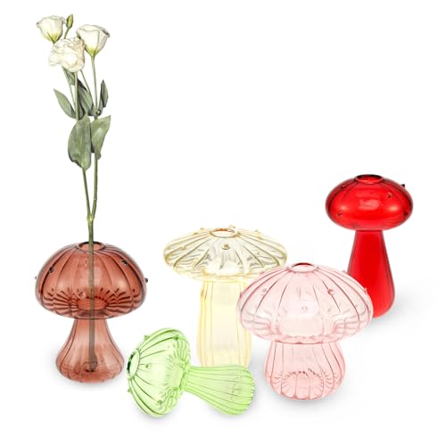 5 teilige Pilzvase,Glasvase mit Pilzmotiv,kreative Blumenvase,Deko Vase für Tischplatten Bunt dekorative Vase zur Pilzvermehrung für Wohnzimmer,Küche,Schlafzimmer,Esszimmer 5 teilige Pilzvase,Glasvase mit Pilzmotiv,kreative Blumenvase,Deko Vase für Tischplatten Bunt dekorative Vase zur Pilzvermehrung für Wohnzimmer,Küche,Schlafzimmer,Esszimmer von VAVPUP