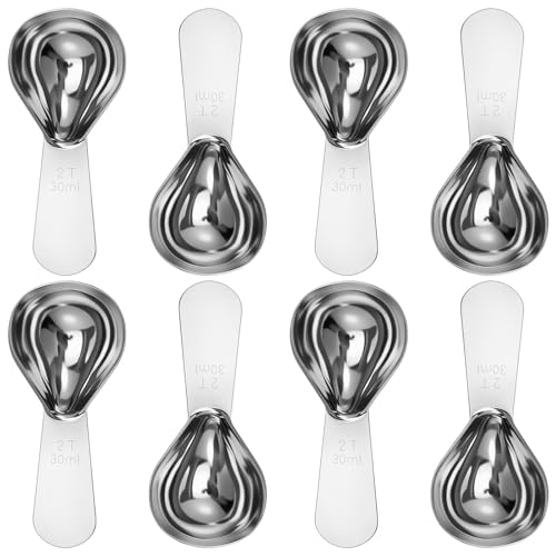 8 Stück Edelstahl Kaffeelöffel,30 ml,Langlebiger Messlöffel für Gemahlenen Kaffee mit klarer Skala,Rostfrei Kurzer Griff Kaffeelöffel, für Kaffeebohnen,Gewürze,Mehl,Zucker(8pcs) von VAVPUP