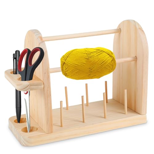 Garnhalter aus Holz zum Häkeln,Doppellagiger Garnständer mit Schlitzen,Tragbarer Garnknäuelspender,Leicht zu Montierender Garnspinner,Garnknäuelhalter für Strickarbeiten,Geschenk für ältere Frauen Garnhalter aus Holz zum Häkeln,Doppellagiger Garnständer mit Schlitzen,Tragbarer Garnknäuelspender,Leicht zu Montierender Garnspinner,Garnknäuelhalter für Strickarbeiten,Geschenk für ältere Frauen von VAVPUP