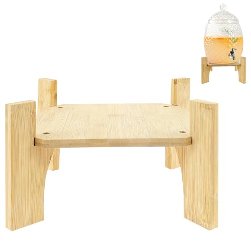 Getränkespenderständer aus Bambusholz im quadratischen Stil für Partys,Vielseitiger,einfach zu installierender Wasserspenderständer für die Verwendung zu Hause,in der Bar oder im Büro(20cm) von VAVPUP