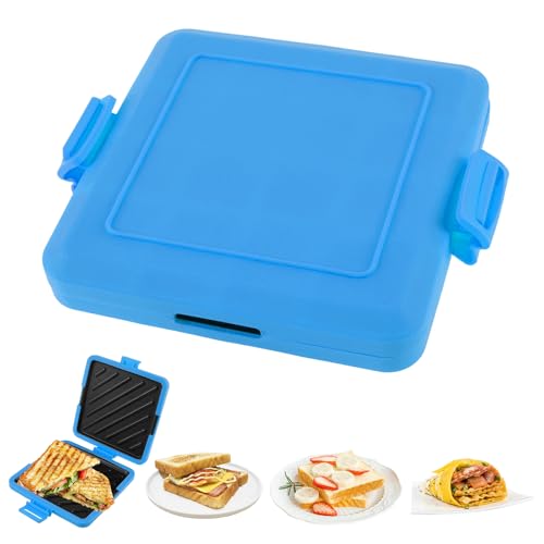 Mikrowellen-Toastie-Sandwich-Maker, kabelloser Toastie-Maker mit verstellbaren Silikonriemen, Antihaftplatte, Frühstücks-Sandwich-Maker, Camping-Sandwich-Toaster zum Kochen knuspriger Sandwiches von VAVPUP