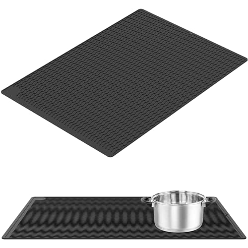 Silikon Herdabdeckplatte,Abdeckung für Elektroherd 71x50cm,Hitzebeständige Wasserdicht rutschfest Kochfeldabdeckung,Faltbare Herdschutzmatte verhindert Kratzer für schnelle Küchenreinigung (Schwarz) von VAVPUP