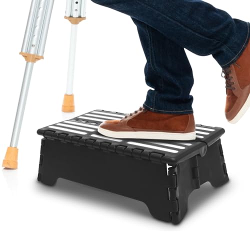 Tragbarer Klappbarer Tritthocker,38 * 22 * 13cm,rutschfest Hocker aus Kunststoff,Robust Klapphocker Falthocker für ältere Menschen, Badezimmer, Küche und Garten(Stil 1) von VAVPUP