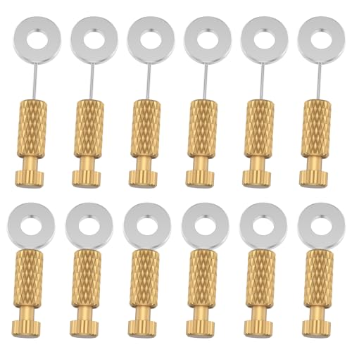 VAVPUP 12 Stück Ledernaht Befestigungsnadeln,12 mm,18 mm DIY-Lederhandwerk Positionierungsnadeln,Messing Leder Verschlussstifte,Rutschfeste Lederhandwerk-Fixiernadeln zum Fixieren von Leder(12) von VAVPUP