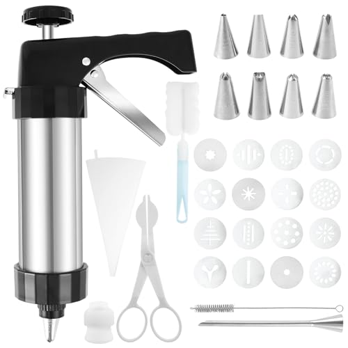 VAVPUP Churro Maker Set aus Edelstahl,Wiederverwendbare,rostfreie Churros Maker Maschine,Mehrzweck Plätzchenpresse mit ergonomischem Griff für Churro Kekse und Cupcakes von VAVPUP