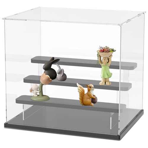 VAVPUP Klare Acryl Vitrine,Aufbewahrungsboxen mit Selbstaufbauender Leiter, Staubdichte Vitrine mit Herausnehmbaren Einlegeböden für Flexible Aufbewahrung,für handgefertigte Spielzeugsammlungen VAVPUP Klare Acryl Vitrine,Aufbewahrungsboxen mit Selbstaufbauender Leiter, Staubdichte Vitrine mit Herausnehmbaren Einlegeböden für Flexible Aufbewahrung,für handgefertigte Spielzeugsammlungen von VAVPUP