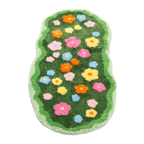 VAVPUP Moosteppich,50 x 100 cm grüne Moos Badezimmermatte,Rutschfester Moosteppich,wasserabsorbierender weicher 3D Moosteppich,maschinenwaschbare Badteppich für Badezimmer Schlafzimmer(2#) von VAVPUP