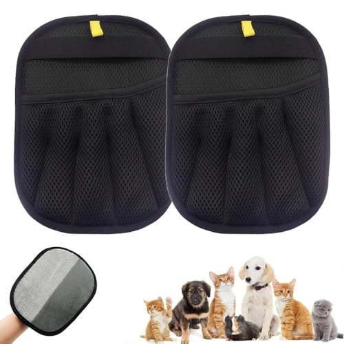 VAWSVOCS Verbesserte Verbesserte Pet Hair Remover Gloves, Sichere Zweiwege-Elektrostatik-Technologie, Fünf-Finger-Anti-Rutsch, sicher und hautfreundlich, ohne das Haar zu beschädigen von VAWSVOCS