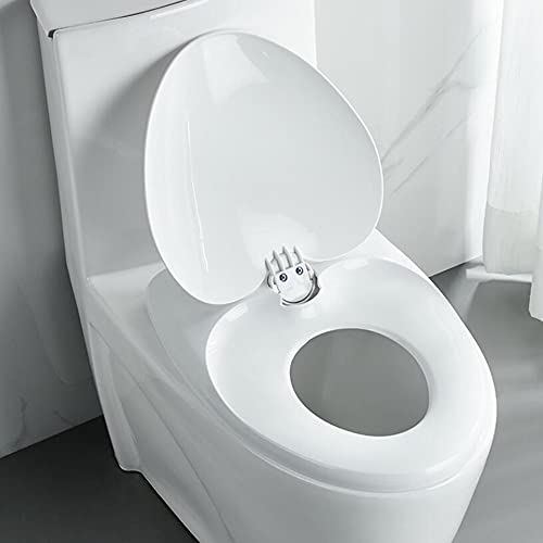 Toilettensitz, Weißer Toilettensitz mit Absenkautomatik und integriertem Töpfchen-Trainingssitz. Der Toilettensitzbezug passt sowohl for Toilettenschüsseln for Erwachsene als auch for Kinder(O shape) von VAYEODEYU