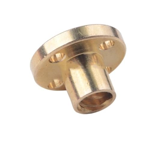 VAYEODEYU Flansch Gewindespindel Mutter, 6 Stück T8-Gewindespindel, Messing, runde Flanschmuttern, 8 mm, Trapezgewindespindel, Stangenmutter TR8x1 bis TR8x14(TR8x14) von VAYEODEYU