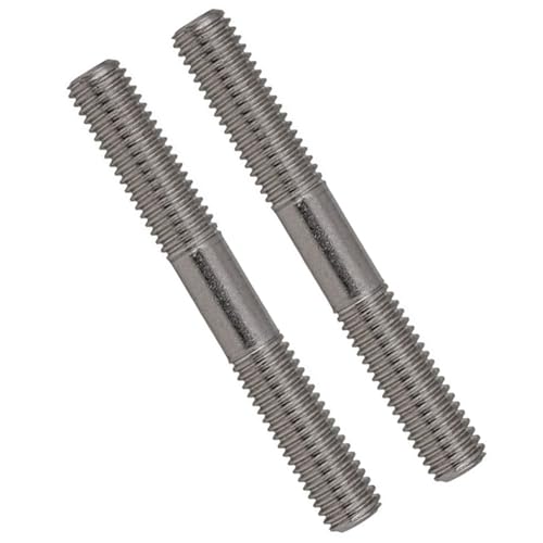 VAYEODEYU Flansch Gewindespindel Mutter, M6 metrisches Gewindebolzen, doppelseitige Gewindestangen, Edelstahl 304, mehrere Größen, Packung mit 2–10 Stück(M6x35mm -2pcs) von VAYEODEYU