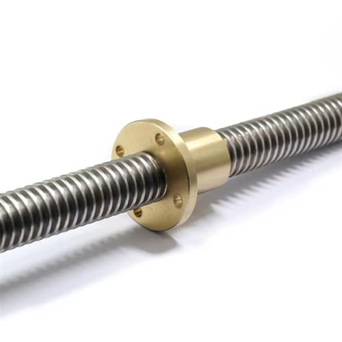 VAYEODEYU Flansch Gewindespindel Mutter, T14-Gewindespindel aus Edelstahl mit Messingmutter, 14 mm Durchmesser, 3 mm oder 6 mm Steigung, mehrere Größen(Lead 6mm,300mm) von VAYEODEYU