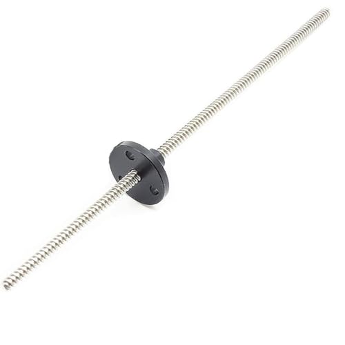 VAYEODEYU Flansch Gewindespindel Mutter, T3.5 Leitspindel, 3,5 mm Durchmesser, mehrere Steigungen, Leitungen, Edelstahl 304 mit Nylonmutter, mehrere Größen(1.2mm Pitch 2.4mm Lead,450mm) von VAYEODEYU