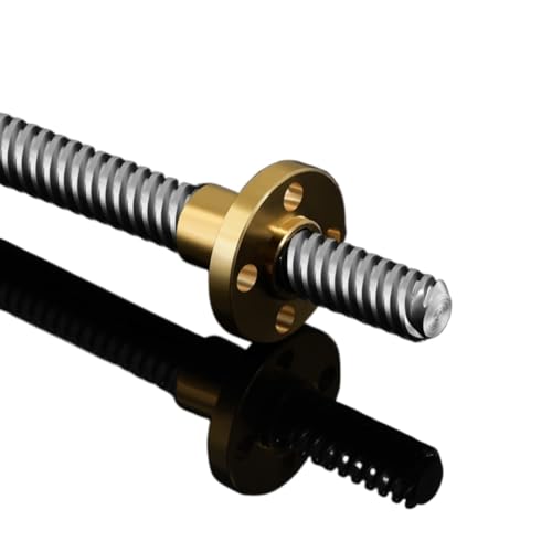 VAYEODEYU Flansch Gewindespindel Mutter, TR8X8 Trapezgewindespindel aus Edelstahl, 8 mm Durchmesser, 2 mm Steigung, mit 2 Messingmuttern, 3er-Pack, 100–800 mm(800mm) von VAYEODEYU
