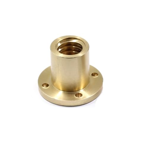 VAYEODEYU Flansch Gewindespindel Mutter, Trapezgewindespindel Messingflanschmutter T10-T40 Rechts- und Linksgewinde Steigung 2-8mm(Left Thread,T22 Pitch 5mm) von VAYEODEYU