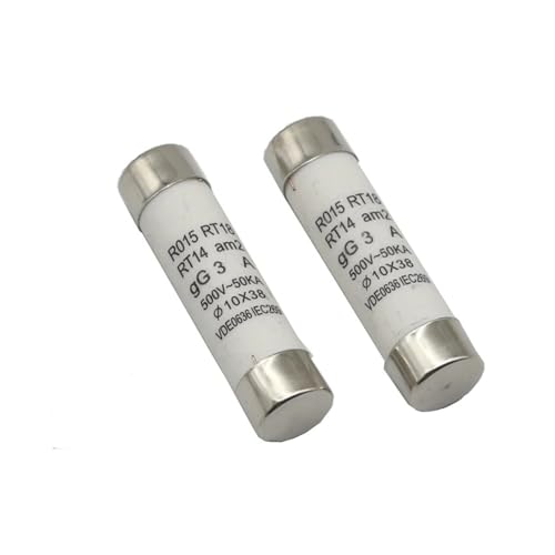 VAYEODEYU Keramik-Sicherungen, Schneller Schlag Keramiksicherung 10x38mm 500V 0,5A-40A RT18 RT14 Packung mit 2(2PCS-8A) von VAYEODEYU
