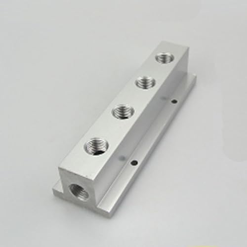 VAYEODEYU Luftverteiler, 1/4 "BSPP Weibliche T-Form Aluminium Pneumatische Luft Rohr Verteiler Block Splitter 4-12 Ports von VAYEODEYU