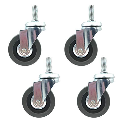 VAYEODEYU Rollen-Set, 4er-Pack 3 Zoll Lenkrollen mit Schaft, 120 kg Tragkraft, 30 mm Gewindeschaft, mehrere Größen(Universal,M8) von VAYEODEYU