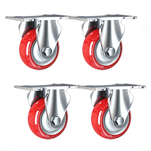 VAYEODEYU Rollen-Set, PU-Lenkrollen mit Schrauben for Werkbank, Trolley, Schrank, 180 kg, 4er-Pack, mehrere Größen(Standard,75mm/3inch) von VAYEODEYU