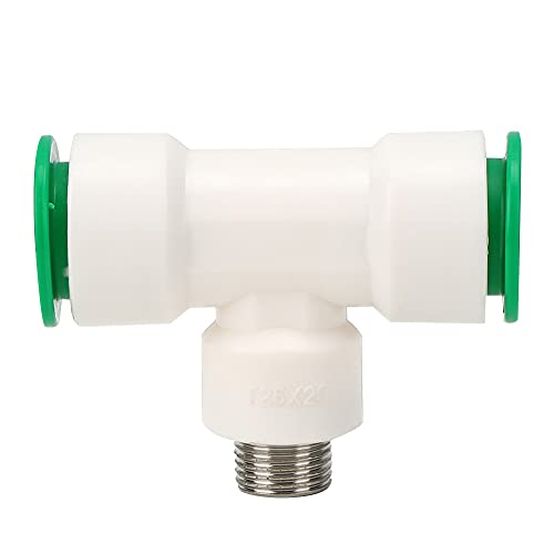 VAYEODEYU Schlauch-Rohr-Verbinder,. 25mm 25mm G1 2 Zoll Außengewinde Ppr Kunststoff Wasserrohr Adapter T-Stück Anschluss Wasserrohr Armaturen von VAYEODEYU