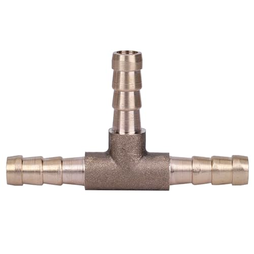 VAYEODEYU Schlauch-Rohr-Verbinder,. Messing T-Stück 3-Wege-Schlauch Joiner Connector Druckluft Öl Gas Rohr T-Form Barb(6mm) von VAYEODEYU