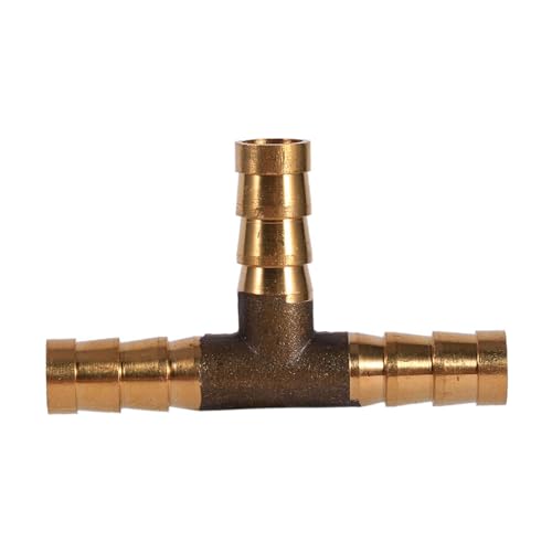 VAYEODEYU Schlauch-Rohr-Verbinder,. Messing T-Stück 3-Wege-Schlauch Joiner Connector Druckluft Öl Gas Rohr T-Form Barb(8mm) von VAYEODEYU