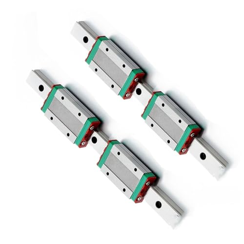 VAYEODEYU Stehlager, 2 Stück MGN7 Linearführung und 4 Stück MGN7H oder MGN7C Gleitblock, 6er-Pack, 100–800 mm(Mgn7h,350mm) von VAYEODEYU