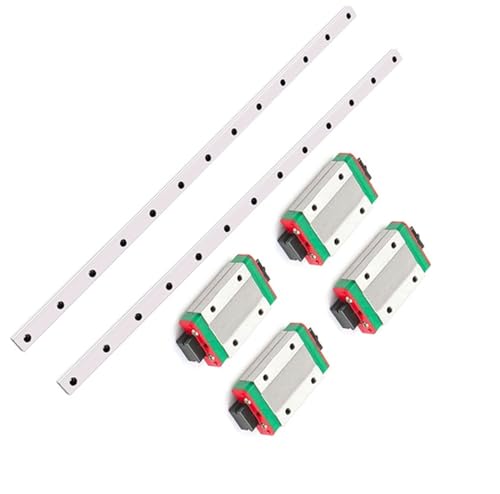VAYEODEYU Stehlager, Miniatur-Linearführungsschienen-Gleitblock MGN7, Packung mit 2 Schienen und 4 Blöcken, mehrere Größen(MGN7H,150mm) von VAYEODEYU