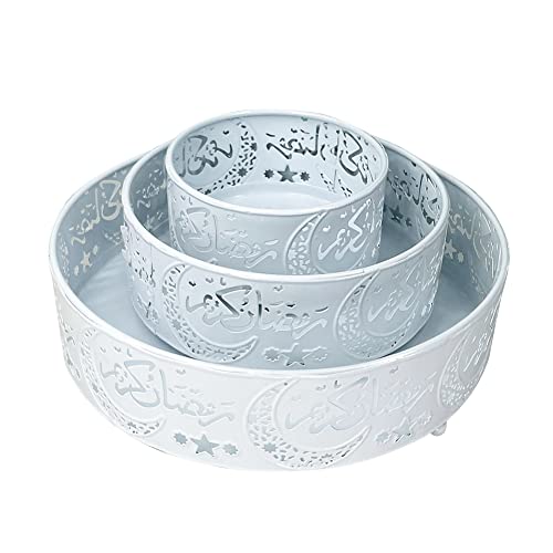 VAYEODEYU Tablett, Eid Mubarak Castle Serviertablett Ramadan Muslim Party Essen Dessert, Ramadan Dessert Tabletts(Type 2 White) von VAYEODEYU