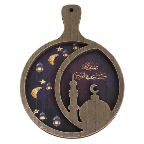 VAYEODEYU Tablett, Holztabletts for Ramadan, Ramadan-Tablett aus Holz, Serviertablett for Eid, Tellertablett, Ramadan-Serviertablett(Type 1) von VAYEODEYU