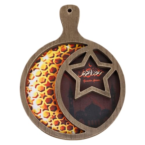 VAYEODEYU Tablett, Holztabletts for Ramadan, Ramadan-Tablett aus Holz, Serviertablett for Eid, Tellertablett, Ramadan-Serviertablett(Type 2) von VAYEODEYU