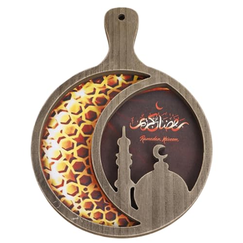 VAYEODEYU Tablett, Holztabletts for Ramadan, Ramadan-Tablett aus Holz, Serviertablett for Eid, Tellertablett, Ramadan-Serviertablett(Type 5) von VAYEODEYU