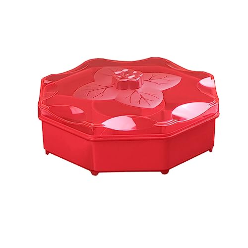 VAYEODEYU Tablett, Serviertablett for Snacks, Servierbehälter for Süßigkeiten und Nüsse, Serviertablett for Snacks in Blumenform(Red) von VAYEODEYU