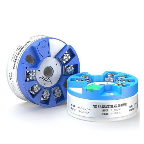 VAYEODEYU Temperaturtransmitter, 4-20mA Temperaturtransmitter PT100 K-Typ Thermoelement Sensor Industriemodul(K 0-1300 4-20ma) von VAYEODEYU