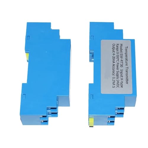 VAYEODEYU Temperaturtransmitter, DIN-Schiene Typ K Temperaturtransmitter K Sensormodul 0-1300 Grad C 4-20 mA Ausgang Thermoelement-Temperaturwandler Mehrere Bereiche(0-1000c 12vdc) von VAYEODEYU