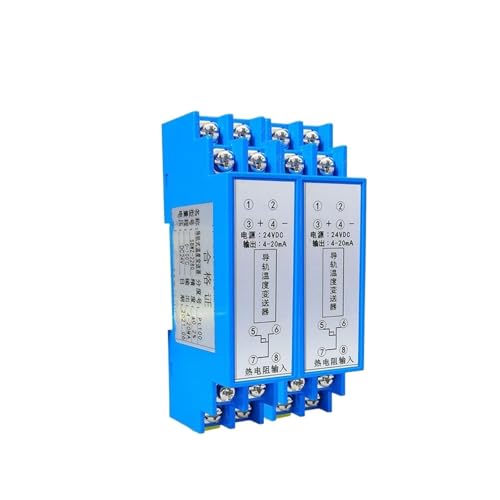 VAYEODEYU Temperaturtransmitter, Temperaturtransmitter PT100 K-Typ Thermoelement Signalisolatormodul 4-20 mA 0-10 V Ausgang DC24 V Stromversorgung Mehrere Temperaturbereiche(0-10v) von VAYEODEYU