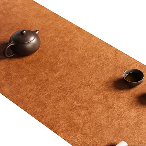 VAYEODEYU Tischläufer, Chinesischer Tischläufer, wasserdicht, Lange, wasserdichte, rutschfeste und hitzebeständige Tischsets, wasserdichter Tischläufer aus Leder(33 * 80cm) von VAYEODEYU