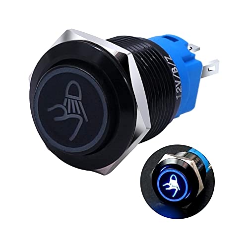 VAYEODEYU Übertragungsschalter, Auto-Druckknopfschalter 12 V blaue LED 1NO 1NC Rastend 19 mm Schwarz Metall VAYEODEYU Übertragungsschalter, Auto-Druckknopfschalter 12 V blaue LED 1NO 1NC Rastend 19 mm Schwarz Metall von VAYEODEYU